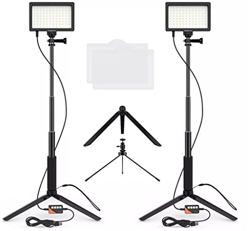 Lampe de Photographie vidéo LED Bicolore 3200-5600K, Panneau Lumineux à intensité Variable avec trépied pour Maquillage Selfie