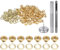 QUARKZMAN Grommet Werkzeug Kit, 100 Pcs 3,5mm Ösen mit 2 Ösenzange & 1 Scheiben Set, Metallösen Kupfer Tülle Stanzwerkzeug für Stoff Planen Leder Gewebe Vorhang Poolabdeckung, Gold