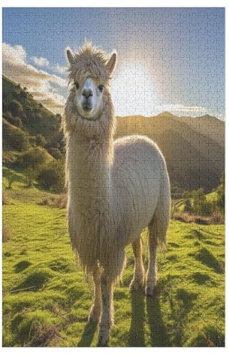 Alpaka 1000 Teile Puzzles, Wood Craft, Hochwertiges Modernes Puzzle, DIY, Für Erwachsene Und Kinder Ab 12 Jahren Holz, Puzzle （78×53cm）