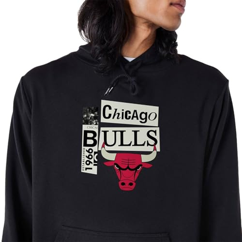 New Era Graphic Chicago Bulls Hoodie Herren Kapuzenpullover schwarz M