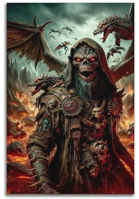 TWFSRXVWTS Drachenzähmendes Dämonen-Kunst-Poster, dekoratives Gemälde, Leinwand, Wandposter und Kunstdruck, moderne Familienschlafzimmer-Dekoration, Poster, 60 x 90 cm