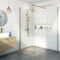 BAYSTONE® 700 & 800mm Wet Room Shower Screen Panels 8mm Toughened Safety Easy Clean Glass Walk in Shower Enclosure, Frameless Panel, Brushed Brass