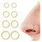 BodyBonita 8 Stück 18G 316L Edelstahl Nasenpiercing Ring Helix Piercings Septum Klicker Nasenring Reifen Knorpel Conch Rook Tragus Ohrringe Piercing Schmuck Hypoallergen für Frauen Männer Gold