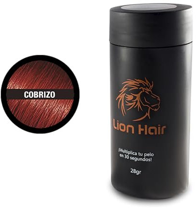 LION HAIR. Fibras Capilares 28gr. Multiplica tu pelo en 30 segundos. Densificador de cabello. Microfibras de algodón para hombre y mujer. (Auburn (cobrizo))