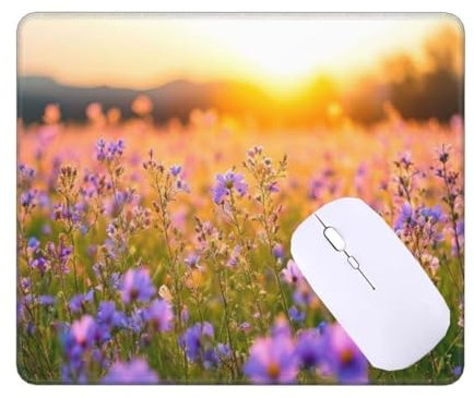 25x21 cm Mouse Mat, Small Mouse Pad Sunset Flowers, Waterproof Gaming Mouse Pad, Mini Desk Mat With Anti-Slip Base, Stitched Edges Mousepad, Keyboard Mat, Mouse Mats, Desk, Office, Home, Gifts T-7156
