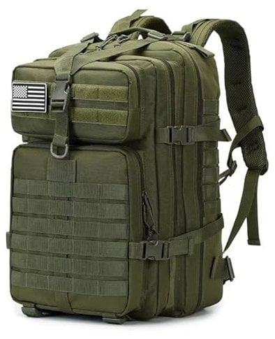 CINGHI LUSSO Militär Rucksack Herren 45L Outdoor Taktischer Rucksack Wasserdicht Survival Military Tactical Backpack Wandern Bundeswehr Rucksack für Camping (Grün)