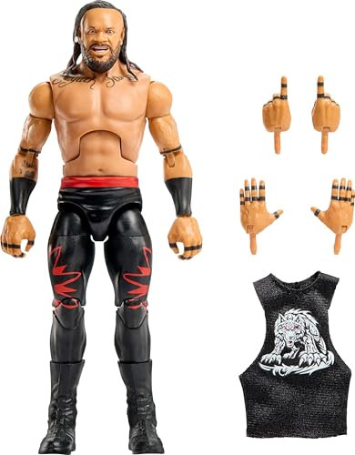 WWE Mattel Elite Action-Figur und Zubehör, Serie #118, 15,2 cm, Jacob Fatu mit 25 Gelenkpunkten und austauschbaren Händen