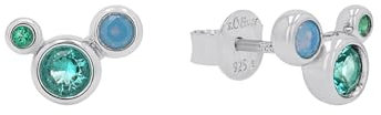 s.Oliver Ohrstecker 925 Sterling Silber Damen Ohrschmuck, mit Zirkonia synth., 0,9 cm, Blau, Kommt in Schmuck Geschenk Box, 2039704