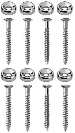 Befestigungsschrauben für Gitarrenhals, Gelenkbuchsen und Schrauben für E-Gitarre, Bass, 8 Stück, Schwarz/Gold/Silber