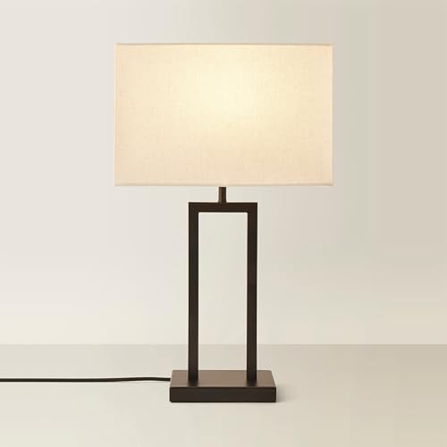 ValueLights | Gloria Black Double Stem Metal Table Lamp with Rectangular Lamp Shade | Table Lamps, Home Décor & Improvement Essential