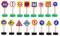 Nudorpn Lot de 16 Jouets de signalisation routière pour - Jeu éducatif précoce - Blocs de signalisation Crosswalk - Jeu de sécurité pour