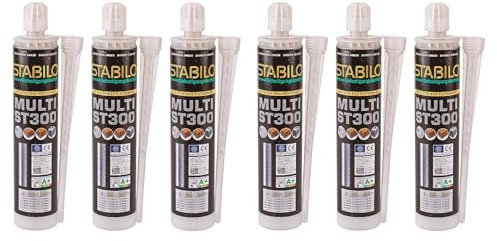 6x Verbundmörtel 300ml | Injektionsmörtel | Montagemörtel | Mörtel mit ETA-Zulassung | 6 Stück inkl. Mischer
