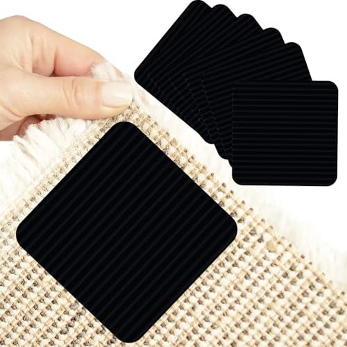 NICEIN 6 Stück Teppich Antirutschunterlage, Teppich Wohnzimmer Waschbar Antirutsch Pads Klebeband, Schlafzimmer Küchenteppich rutschfeste Unterlage Starke Klebrigkeit und Leicht zu Entfernen