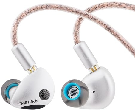 LINSOUL TWISTURA WoodNote Holz-Membran In-Ear-Monitor, 10mm Doppelmagnet-Doppelkammertreiber IEM-Kopfhörer, Studio-Grade Monitoring-Ohrhörer mit Abnehmbaren Filterdüsen, Austauschbare Stöpsel