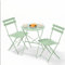 Clevich Bistro Set Balkon Metall, Balkonmöbel Set 3 teilig, Bistrotisch mit 2 Stühlen, Gartenmöbel-Set Outdoor Sitzgruppe, Faltbar und Wetterfest, für Gärten, Terrassen (Grün)