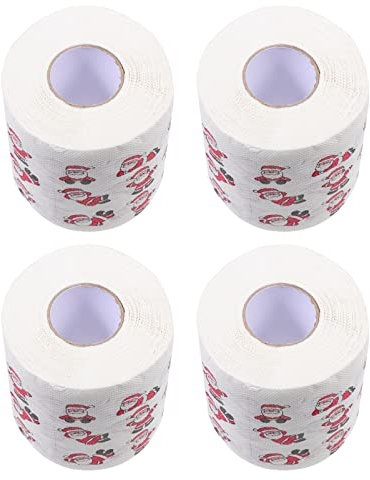 Vaguelly 4 Rouleaux Serviettes de Noël Papier Toilette Créatif à Motif pour Événements et