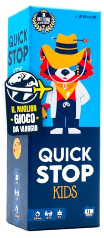 ATM Gaming QUICKSTOP Kids - Gioco di Carte per Bambini e Famiglie - Età 7+ - Da 2 a 7 Giocatori - Divertente e Veloce - Il miglior gioco da viaggio - Italiano