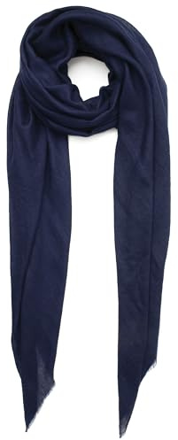 100% Kaschmir Schal Hergestellt in Kashmir (Geschenkbox) Superfeiner Kaschmirschal Extrem weicher großer Schal Frauen Männer Pashmina Herbst Winter Navy Blau