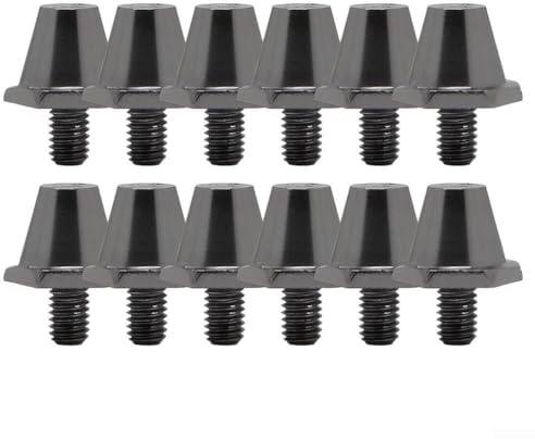 12 tacos cónicos de aleación de aluminio para botas de fútbol de 11 mm y 13 mm con rosca M5 compatibles con botas de fútbol para reemplazo de deportes al aire libre, plata (11 mm)