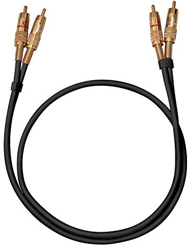 Oehlbach NF 1 Master 100 - Excellent câble Cinch Audio stéréo analogique - 2X Cinch/2x Cinch, fiches entièrement métalliques, Blindage - 1 m - Noir