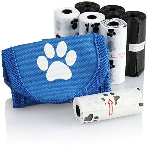 COM-FOUR® 102x Hundekotbeutel mit Beutelspender | robuste und auslaufsichere Kotbeutel - Sackerl für kleine und große Katzen- und Hundehaufen [Auswahl variiert]