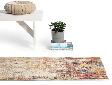 benuta Nest Vintage Teppich Casa - Beige/Mehrfarbig 70x240 cm - Teppich für Wohnzimmer, Schlafzimmer und Flur - Pflegeleicht - Fußbodenheizung Geeignet