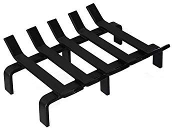 Hi Flame HFG13 Kaminholzrost, robust, massiver Stahl, brennender Kamin, Kaminholzhalter, 33 x 25,4 x 10,2 cm, Mattschwarz