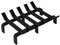 Hi Flame HFG13 - Rejilla de leña para chimenea de acero sólido resistente y soporte de leña para estufa de leña, 33 x 25 x 10 cm, negro mate