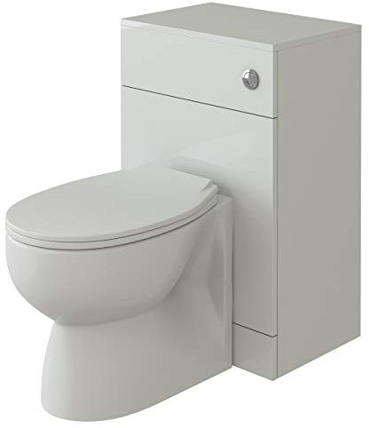 VeeBath Linx 500x330 WC and Back to Wall Toilet, Soft Close Toilet Seat, Concealed Cistern for Bathroom- Gloss White (Flat Pack)