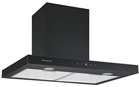 Cookology LINT701BK Linear Cooker Hood in Black - Touch Control - 70cm Width - LED Lights - Shut-off Timer - Designer Extractor Fan Kitchen Wall Mounted