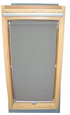 Rollo für VELUX Dachfenster Abdunkelungsrollo für TYP GGU/GPU - 608 - Farbe grau - mit Haltekrallen