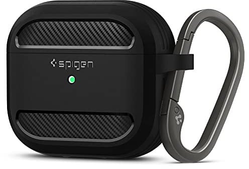 Spigen Rugged Armor Hülle Case kompatibel mit Airpods 3 Generation 2021 - Mattschwarz