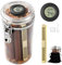 PLAYWITH Reise-Zigarren-Humidor-Behälter/Box mit handgefertigtem Hygrometer, spanische Zedernrollen, Luftbefeuchter zur Feuchtigkeitskontrolle und digitalem Hygrometer, Humidor, der ca. 10–15 Zigarren