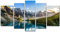 Multi Panel Wall Art 5 Piece Print On Canvas Pictures Stream Of The Mountain Art Print Images Modern Home Decoration Wallpaper Framed