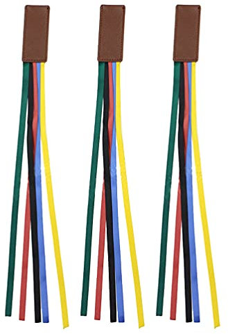 Cabilock 3Pcs Band Lesezeichen Bibel 5- Seite Band Marker Künstliche Leder Lesezeichen mit 5 Bunte Bänder für Bücher