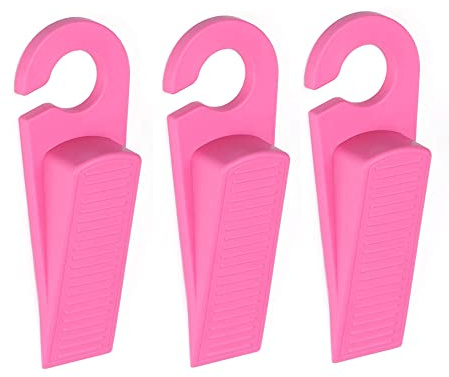 3 PCS Türkeile Gummi Türstopper Anti Rutsch Türstopper Heavy Duty für Badezimmer, Küche, Kinderzimmer (Rosa)