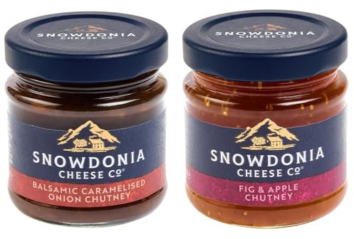 Snowdonia Cheese Company Twin Pack Fig & Apple Chutney & Balsamic Caramelised Onion Chutney from GREAT BRITISH TRADING LIMITED
