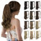 Sofeiyan Pferdeschwanz Haarteil Lockig Haarverlängerung Extension Pferdeschwanzverlängerung Synthetisches Natürliches Gewelltes Haarteil Wrap Around Pony Tail 38cm-Dunkelbraun/Goldbraun