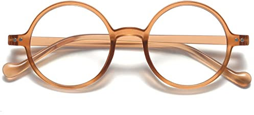 VEVESMUNDO Anti Blaulicht Lesebrille Damen Herren Runde Retro Groß Kunststoff Blaulichtfilter Lesehilf Sehhilfe Brille +1.0,+1.5,+2.0,+2.5,+3.0,+3.5,+4.0 (1 Stück Braun Lesebrille, +2.0)