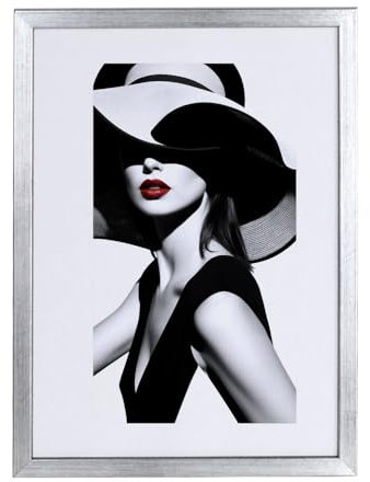 Holz Bilderrahmen Plexi Foto Rahmen Collage Wanddeko Poster S111: Farbe: Silber | Format: 50x50