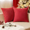 EMEMA Kordsamt Kissenbezug Granulat Dekorative Sofakissen Dekokissen Kissenbezüge Couchkissen Kissenhülle Weich Kissen Bezug Zierkissen für Couch Sofa Wohnzimmer 2er Set 60x60 cm Rot