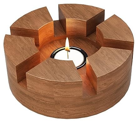 Stövchen Für Teekanne - Stövchen Holz-Eleganter Kaffee- & Teewärmer aus Akazienholz | 15x15 cm Handgemachtes Stövchen für Teekanne | Speisenwärmer mit Teelicht (Muster 1)