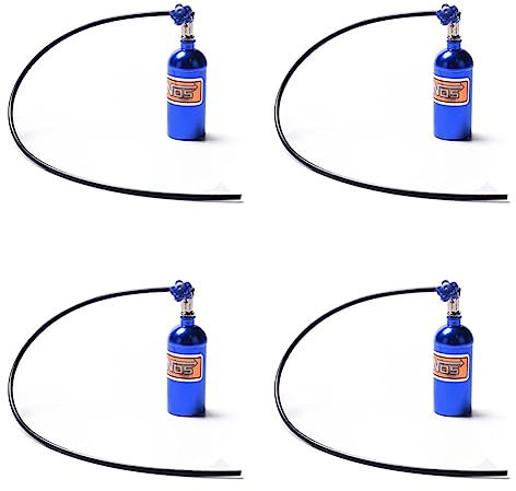 Speesy Lot de 4 bouteilles d'azote simulé NOS en métal pour 1/10 RC Crawler Car D90 D110 TRX4 Scx10 90046, bleu