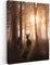 MuchoWow© Leinwand Bilder 50x70 cm Wanddeko Wohnzimmer Aesthetic Room Decor Deko Zimmer Wandbilder Modern Fotogeschenke Hirsch Bild - Rotwild - Reh - Sonne - Bäume - Winter - Natur - Tiere