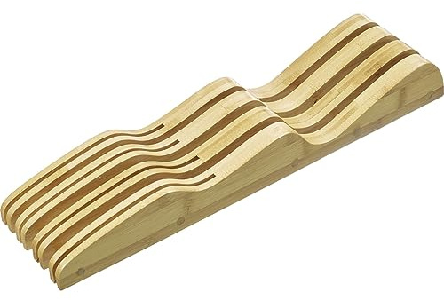 Westmark Messerablage – praktische Messeraufbewahrung für Schubladen, schlankes Design, idealer Messerorganizer, für bis zu 7 Küchenmesser bis 25 cm – Bambus