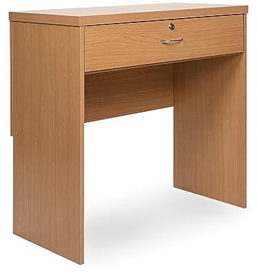 Absolute Deal Wooden Computer Desk with Drawers - Home Office, Study, Vanity, Dressing Table - Tidy Storage for Accessories - 80x40x76.5cm - Beech Desk