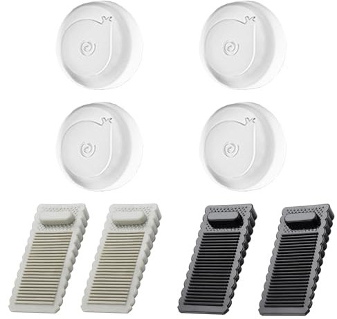 Black and Gray Rubber Door Stop and Snail Pattern Transparent Round Wall Protector,Silent Self Adhesive Door Stoppers,Non-Slip Door Wedges for Wall, Fridge, Cabinets(8PCS)