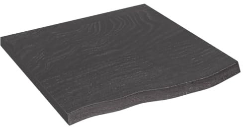 vidaXL Tischplatte, Schreibtischplatte mit Naturkante, Holztischplatte für Esstische Couchtische, Esstischplatte Couchtischplatte DIY Platte, Dunkelbraun Massivholz Eiche Behandelt
