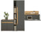 Furn.Design Büromöbel komplett Set in grau matt und Eiche Wotan Holz mit Kommode, Sekretär, Standregal und Hochschrank modern für Homeoffice und Büro Center (Set 3)