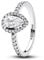 PANDORA Timeless Funkelnder Birnen-Kranz Ring aus Sterling Silber mit Cubic Zirkoniastein verziert, Größe: 58, 192835C01-58
